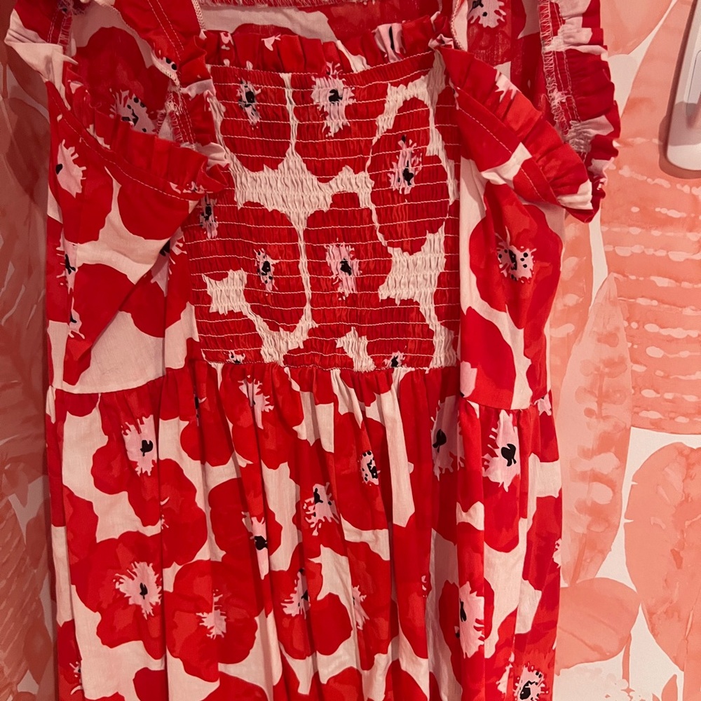 Floral Red and White Dress - Picture 5 of 5